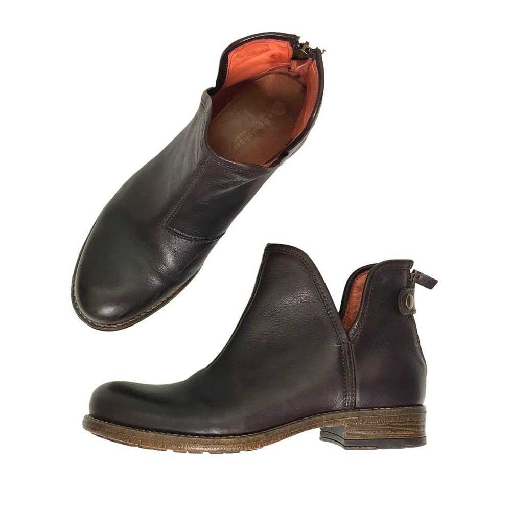 Eric Michael Brown Leather Ankle Boots Size 38